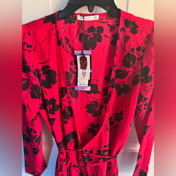 COOPER ST RED Long Sleeve Mini Wrap Women’s Dress NWT ❤️Size 2❤️Elegant Party - Picture 4 of 12